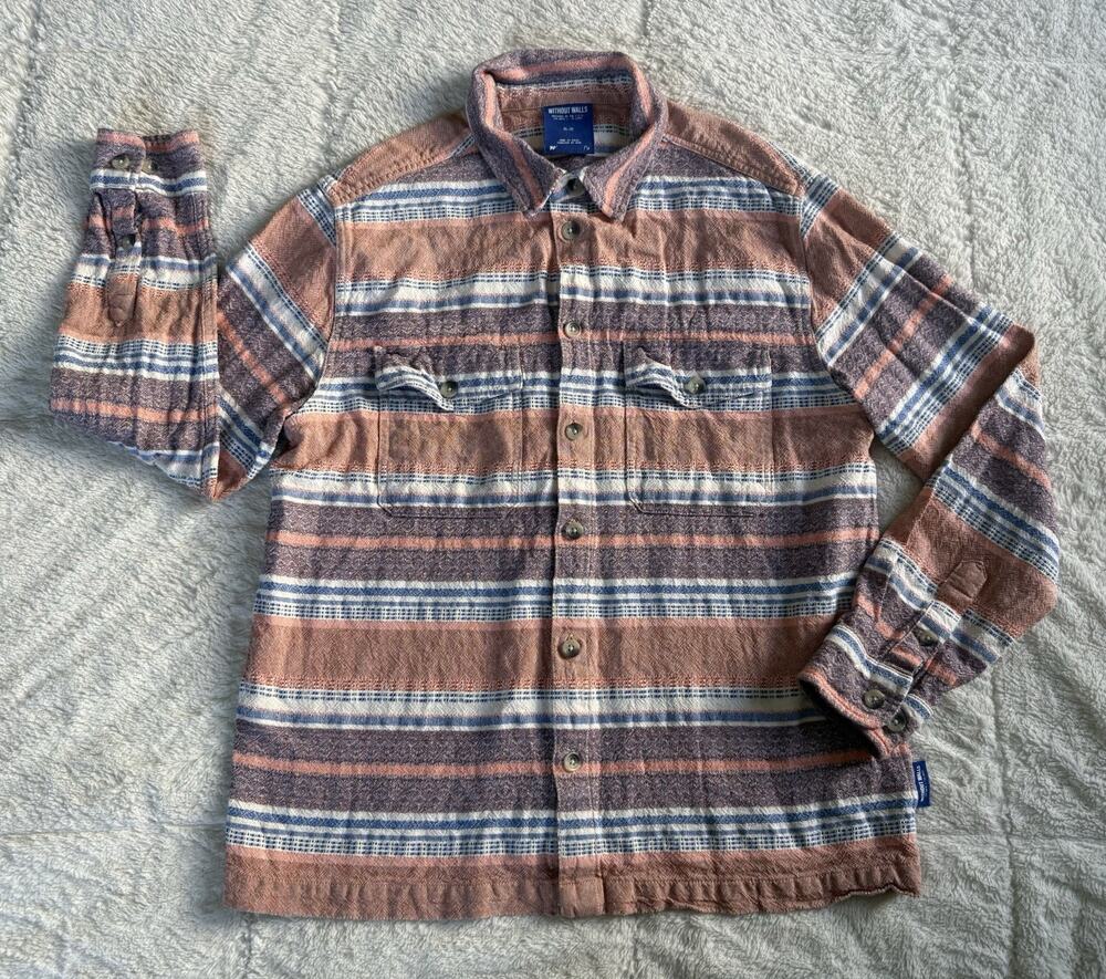 Without Walls Urban Outfitters Jacquard Button Down Shirt Long Sleeve Mens Med